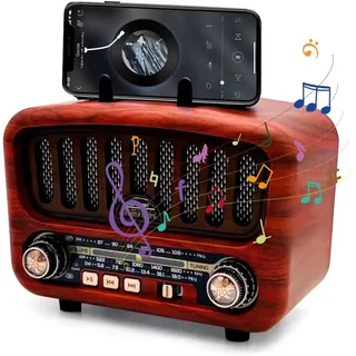 Retro Radio mit Bluetooth AM/FM/SW Bluetooth Nostalgie Klein USB TF AUX Küche
