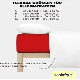 schlafgut Easy Jersey 120 x 200 - 130 x 200 cm red deep