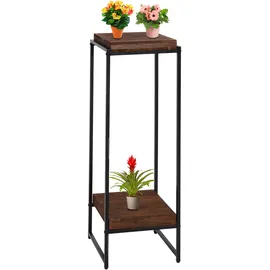 MCW Blumentisch MCW-K71, Blumenregal Beistelltisch Pflanzregal, MVG-zertifiziert MDF Metall dunkelbraun, 101cm