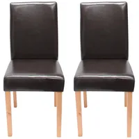 MCW Esszimmerstuhl Littau 2er-Set Leder Braun Helle Beine