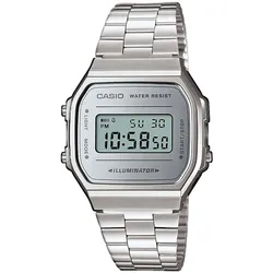 Casio A168WEM-7EF Iconic Armbanduhr Digital Silberfarben