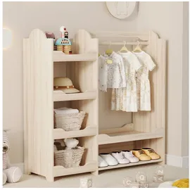 stilvora Babybett mit Kleiderstange 110 x 39 x 110 cm Beige