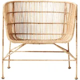House Doctor Sessel Cuun Rattan 70 x 70 x 65 cm Braun mit Kissen