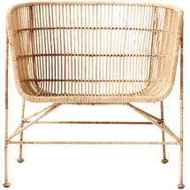 House Doctor Sessel Cuun Rattan 70 x 70 x 65 cm Braun mit Kissen
