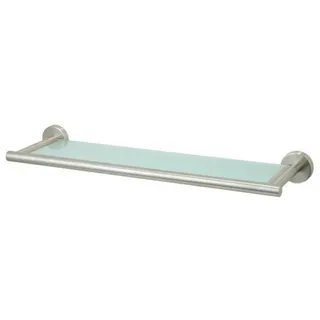 Testrut axentia Wand Glasregal, 116947, Neapel-Badablage-Glasablage für Bad, Küche und Wohnzimmer-Wandablage zum Bohren-Spiegelablage fürs Badezimmer, Edelstahl, 54 x 14 x 6 cm