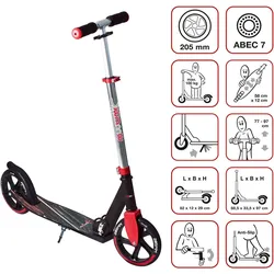 muuwmi Aluminium Scooter 205 mm rot EINHEITSGRÖSSE