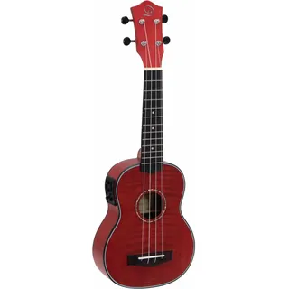 Dimavery UK-100 Sopran-Ukulele, flamed red