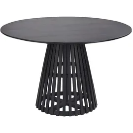 Beliani Säulentisch Ø 120 cm schwarz