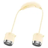 Tragbarer Nackenventilator - Flügelloser Halsventilator - USB-wiederaufladbar - Biegsam - Stufenlos einstellbar - Leise - 800 mAh Akku - Gelb