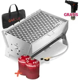 Ovicue L Kompaktgrill Set - Mobiler Gasgrill mit 3,5 kW Leistung und 2 450g PRIM...
