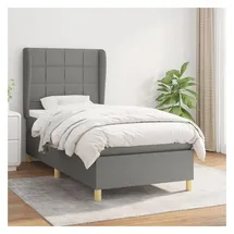 vidaXL Boxspringbett 100 x 200 cm Dunkelgrau