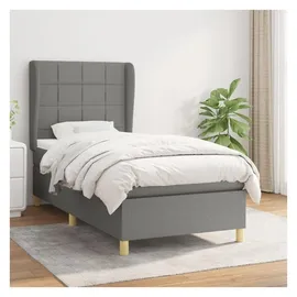 vidaXL Boxspringbett 100 x 200 cm Dunkelgrau