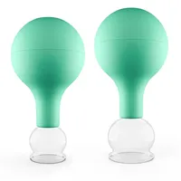PULOX Schröpfgläser Set aus Echtglas 2 Stück. 2,5cm und 3,2cm Grün