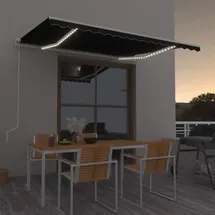 vidaXL LED Automatische Markise 450 x 350 cm anthrazit inkl. Windsensor 3069014