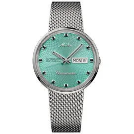Mido Commander Armband türkis/silber M8429.4.25.11 Größe 37mm