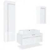 Vladon Badmöbelset, Creme, Holzwerkstoff, 200x193x51 cm, Badezimmer, Badmöbelsets & Badmöbelserien, Badmöbel-Sets
