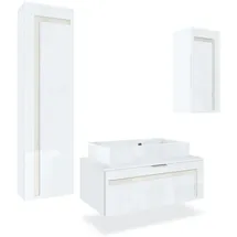 Vladon Badmöbelset, Creme, Holzwerkstoff, 200x193x51 cm, Badezimmer, Badmöbelsets & Badmöbelserien, Badmöbel-Sets