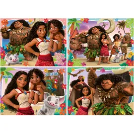 Ravensburger Kinderpuzzle 4x100 Teile - Disney Vaiana 2 - Abenteuer in Ozeanien