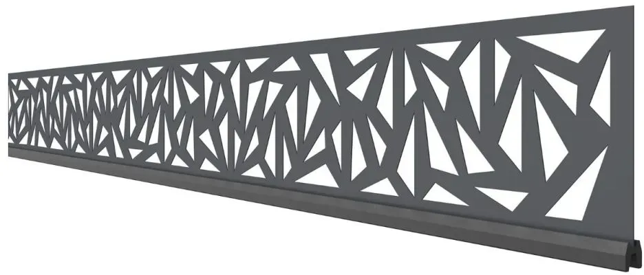 TraumGarten Sichtschutzzaun SYSTEM Dekorprofil TRIGON Anthrazit, SYSTEM WPC/ALU, 15 cm,Adapterleiste Silber