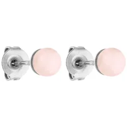 Purelei Paar Ohrstecker »Schmuck Geschenk Rose Quartz Ohrringe, 23381«, mit Rosenquarz Purelei edelstahlfarben-rosa + rosa