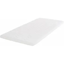 Westfalia Schlafkomfort Boxspringbett, inkl. Kaltschaum-Topper und Zierkissen Strukturstoff, Liegefläche B/L: 90 cm x 200 cm, H3, 7-Zonen-Kaltschaummatratze, beige Boxspringbett, Made in Germany - Möbel