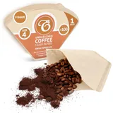 EDESIA ESPRESS – 100 Kegelförmige Kaffeefilter aus Papier – Kaffeefilter Nr.4 für Manuelle Kaffeemaschine, Pour-Over und Sanftes Brühen – Größe 4 Braun
