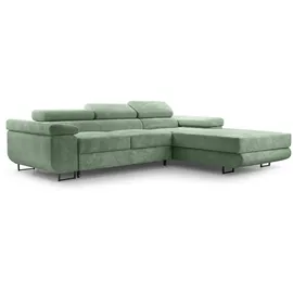 ax living Eckcouch Cord L-Form 3-Sitzer Salbeigrün