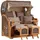 Mr. Deko Strandkorb Düne Grande Bullauge Teak PE Grey Dessin 510