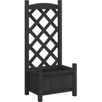 vidaXL Pflanzkübel mit Spalier 60 x 30 cm Schwarz