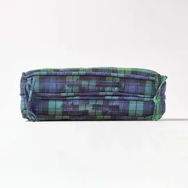 Homescapes Reisekissen 50 x 50 cm Blau-Grün Kariert