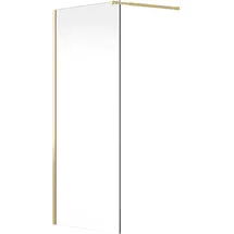 vente-unique Duschwand Duschtür 140 x 200 cm Gold
