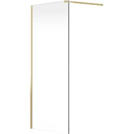 vente-unique Duschwand Duschtür 140 x 200 cm Gold