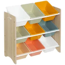 Atmosphera Créateur d'intérieur Standregal Regal mit Spielzeugkisten, 9 farbige Boxen, 60 x 29,5 x 66 cm