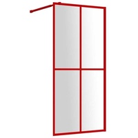 vidaXL Duschwand für Begehbare Dusche mit ESG Klarglas Rot 100x195 cm