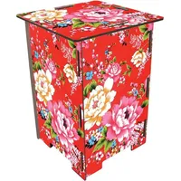 Werkhaus Photohocker Blumen 30 x 42 x 30 cm Rot/Mehrfarbig