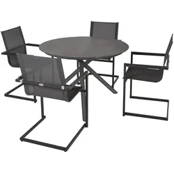 Garden Pleasure 5tlg. Garten Tischgruppe Sitzgruppe Tisch Stuhl Möbel Aluminium