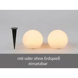 Trio Solar Außenleuchte Kunststoff Ø 20 cm inkl. 0,5 W LED Farbwechsler weiß
