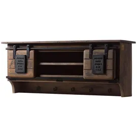 MASSIVMOEBEL24.DE Wandgarderobe Mango 115 x 30 x 45 cm Braun