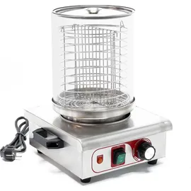 Wiltec Hot Dog Gerät 450 W aus Edelstahl, 260 x 290 x 380 mm, Wurstkocher Würstchenwärmer Hot Dog Maker Eierkocher Dämpfer