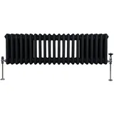 MonsterShop Traditioneller 3 Spalten Heizkörper 300 x 1012 mm Schwarz