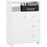 SoBuy BZR107-W Badschrank Kommode Badezimmerschrank Aufbewahrungsschrank Flurschrank Weiß