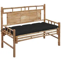 VidaXL Gartenbank mit Auflage 120 cm Bambus