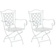 CLP Gartenstuhl Adara 56 x 56 x 93 cm weiß 2 St.