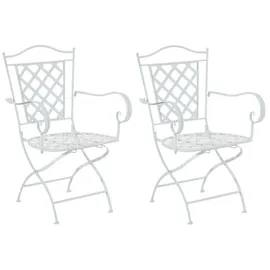 CLP Gartenstuhl Adara 56 x 56 x 93 cm weiß 2 St.