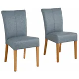 Home affaire 4-Fußstuhl Queen Polsterstuhl (Set, 2 St), verschiedene Bezüge, Gestell Massivholz blau