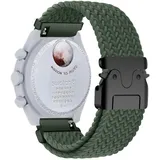 Geflochten Armband Kompatibel mit Omega X Swatch Moonswatch Band Sport Elastisches Nylon Ersatzarmband mit Verstellbarer Metall Verschluss Armbänder für Omega X Swatch Moonswatch für Damen Herren (14)