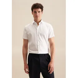 Businesshemd SEIDENSTICKER "Slim", Herren, Gr. L (41), normale Ärmellängen, weiß, 100% Baumwolle, unifarben, slim fit, Kurzarm gerader Abschluss, Hemden, Slim Kurzarm Kentkragen Uni
