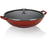 kela Wok Calido Gusseisen rot 10cm 36cmØ 4l, 36 cm