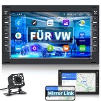 Hikity Android 13 Autoradio Doppel Din 7 Zoll Auto Stereo Radio mit Navi Bluetooth Freisprecheinrichtung WiFi Mirror Link Rückfahrkamera FM Für VW T5 Golf 4 Bora Polo MK5 Passat B5 Jetta Peugeot 307