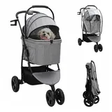 vidaXL Faltbarer Haustierwagen 78 x 54 x 101 cm Grau